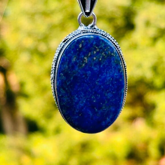 925 Sterling Lapis Lazuli Pendant - Picture 2 of 5